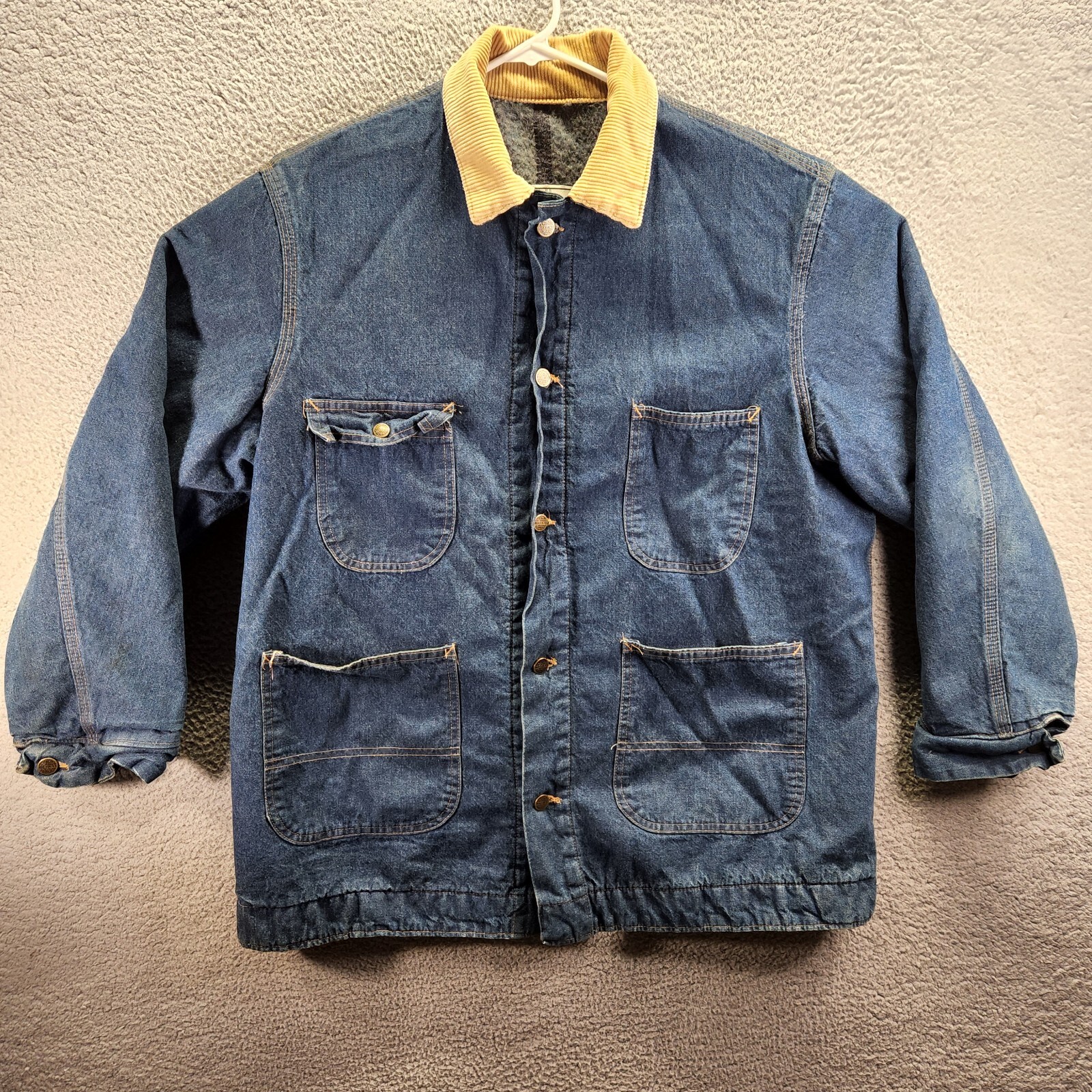 Vintage Roebucks Denim Chore Jacket Coat Size XL 4648 Gem