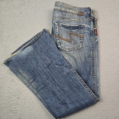 Silver Frances Jeans 30x33 Womens Blue Denim Bootcut Distressed Cowboy  Medium