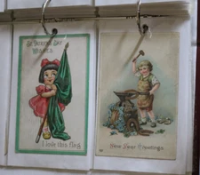 62 Vintage holiday postcards, 11 old holiday cards plus album w/empty sleeves