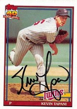 Kevin Tapani autographed baseball card (Minnesota Twins) 1991 Topps #633