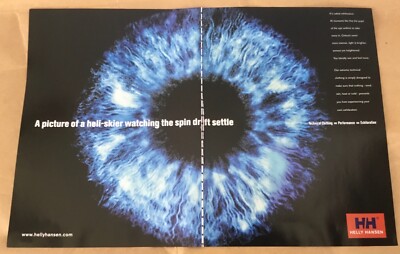 Helly Hansen 1999 print ad vintage ski gear 1990s heli skier spin 