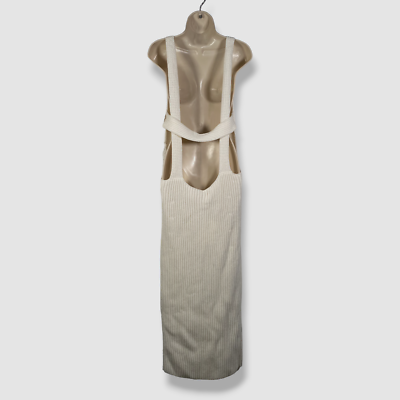 $1280 Khaite Women's Ivory Rib-Knit Plunging V-Neck Alessia Maxi Dress Size  M | eBay
