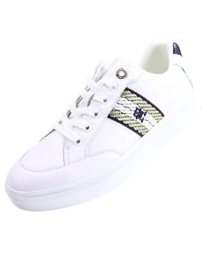 Tommy Hilfiger Damen Schuhe Court Sneaker With Webbing Weiß