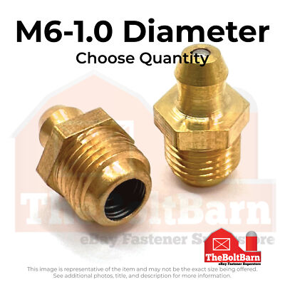 #ad M6 1.0 Zerks Grease Fitting Straight Hydraulic Brass Choose Quantity $202.39
