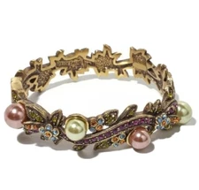 Heidi Daus "Vine and Divine" Crystal-Accented Bangle Bracelet-NEW-Orig. $130.45