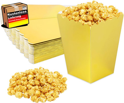 Popcorn Tüten Klein Set 24 Stück aus lebensmittelechtem Material für Party Hochz
