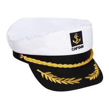 JMYJTSHDP Captain Hat Sailor Skipper Cap Marines Style Costume Accessory Adju...