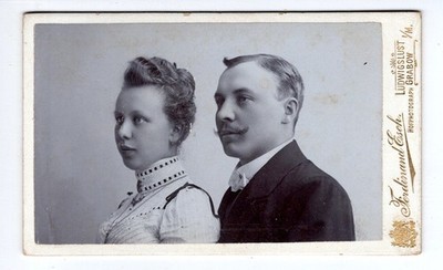 CdV Foto Paar um 1900   Atelier Ferdinand Esch Ludwigslust Grabow (C1 019)