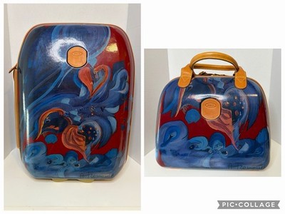BRIC S Milano Abstract Print Carry-On Suitcase 20  + Underseat Personal Item Set