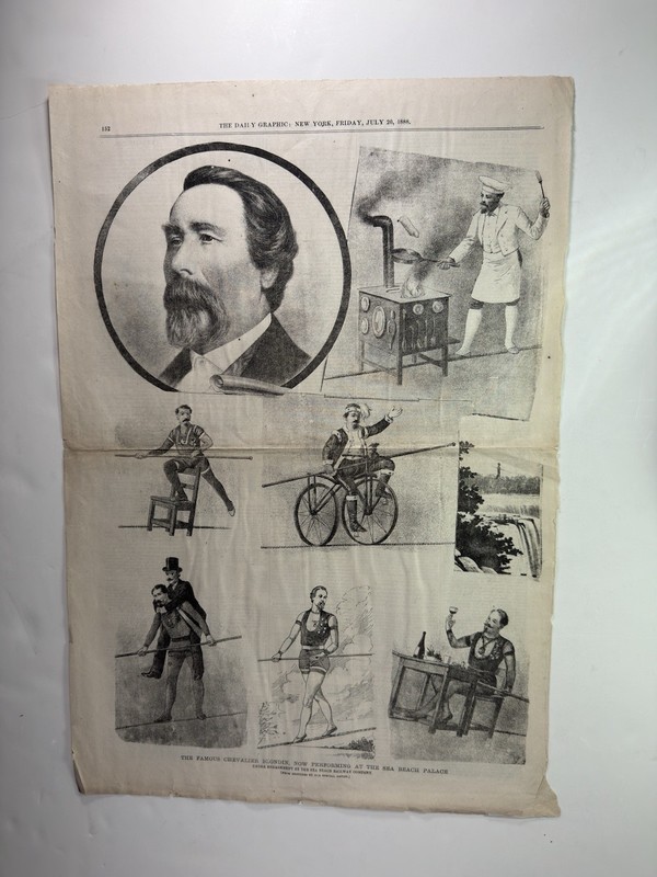 Daily Graphic New York 1888-Chevalier Blondin-High Wire Performance At Sea Beach