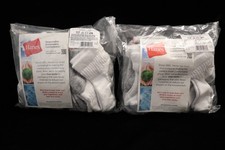 HANES Boys White Ankle Socks Size Small 4.5-8.5 - 2 PACK Lot 24 PAIRS  - NEW 