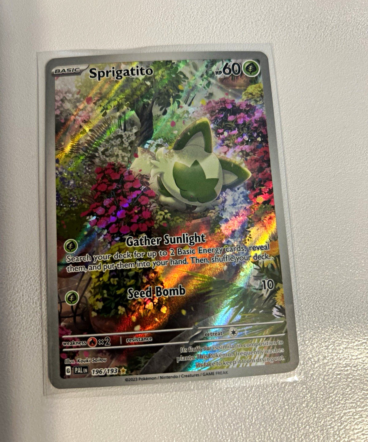 Pokemon TCG Sprigatito 196/193 Paldea Evolved Illus Rare Holo Eng