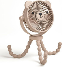 Baby Stroller Fan - Rechargeable Fan Features 360 Degree Swivel, Flexible Wrapar