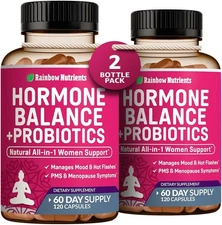 (2 Pack) Hormone Balance + Probiotics for Women (3450Mg) Natural Relief for Meno