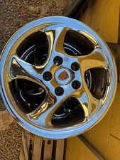 Used OEM 18x8" Porsche 996 911 Turbo Twist Chrome Front Wheel