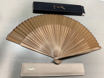 YSL Yves Saint Laurent Beaute Folding Fan Sensu Beige Limited