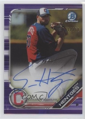 2019 Bowman Chrome Prospects Purple Refractor /250 Sam Hentges #CPA-SHE Auto 4l3