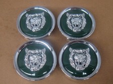 New Jaguar Wheel Emblem Badge Set Of 4pcs Silver Head Green Background Mna6249ab New Jaguar Wheel Emblem Badge Set Of 4pcs Silver Head Green Background Mna6249ab