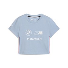 PUMA Bmw Mms Essentials Graphic Crew Neck Short Sleeve T-Shirt Womens Blue Casua