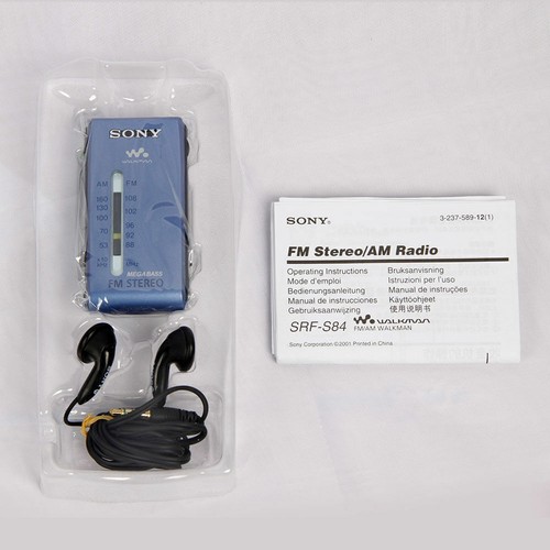 Box Sony SRF-S84 FM/AM Super Compact Radio Walkman Analog Tuner - Blau - Bild 7 von 12