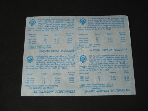 Yugoslavia, Sinjska alka, 3000 + 2000 + 1000 Dinara set, 1985, silver, Croatia - Picture 9 of 11