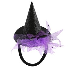 Baby Girls Mini Witch Hat Headband Infant Toddler Glitter Bow Tulle Party Hair