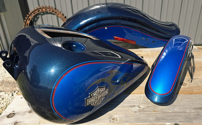 2004 HARLEY DAVIDSON DYNA GAS TANK FRONT REAR FENDER TINS PAINT SET NOS TAKE OFF