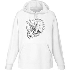 'Triceratops Dinosaur Head' Adult Hoodie / Hooded Sweater (HO054281)