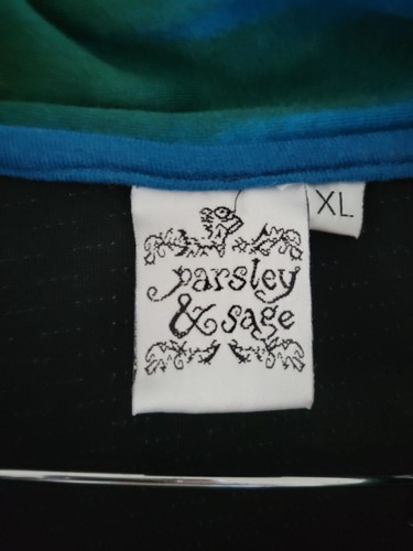 Parsley & Sage Green blue Cowl neck tunic top size XL lagenlook art to wear - Picture 2 of 10