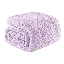 Fuzzy Fleece Twin Size Blanket for Bed, Soft Fluffy Jacquard Waffle Blankets ...