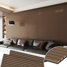 Wall Panels Wood Slat Acoustic Panels 48" x24" 48" x 24" x 2 Panels Walnut