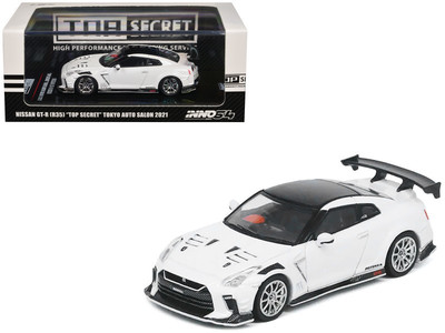 NISSAN GT-R R35 TOP SECRET RHD WHITE 1/64 CAR BY INNO MODELS IN64-R35TS-TAS2021