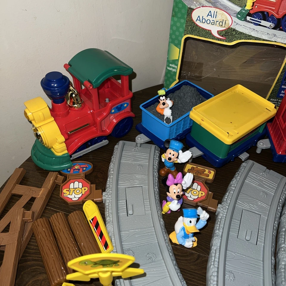 Vtg Fisher Price Mickey Hometown Railroad Disney Train With Lights And Sounds - Image 3 of 4