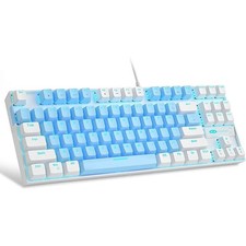 75% Mechanical Gaming Keyboard with Blue Switch,LED Blue Backlit Keyboard,87 Key