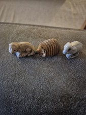 Wade Wimsies Ceramic Animal Figurines, Otter, Elephant & Hedge Hog.