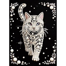 Pearl Diamond Painting Kits for Adults Cat, 5D Special Shape Diamond Art Kits...