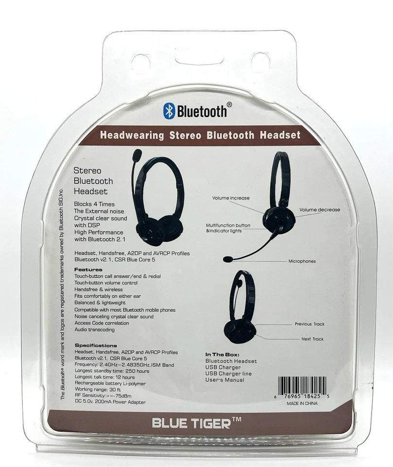 Blue Tiger Headband Stero Bluetooth Headset - Image 2 of 4