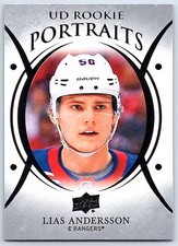 2018-19 Upper Deck UD Portraits Lias Andersson RC New York Rangers #P-49