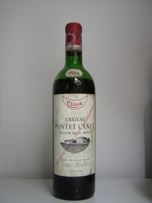 Wein 1966 Chateau Pontet Canet  -  Jahrgangs Wein zum 60 ste Geburts Tag  !!