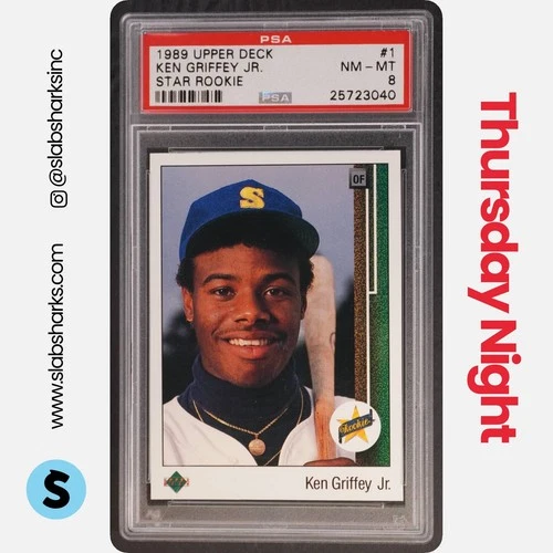 1989 UPPER DECK #1 KEN GRIFFEY JR. RC STAR ROOKIE PSA 8