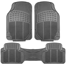 FH Group Universal Fit Rubber Car Floor Mats Heavy Duty 3pc Set w/ Air Freshener