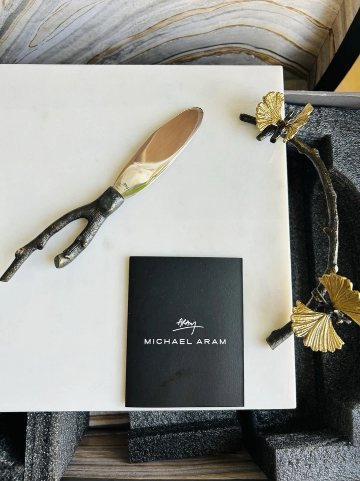 Michael Aram Butterfly Ginkgo Cheese Board with Knife (for connoisseurs) - Image 2 of 4