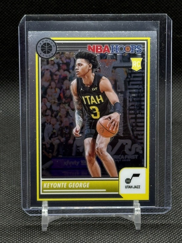 Keyonte George 2023-24 Panini NBA Hoops Premium Stock Base Rookie RC Card #98