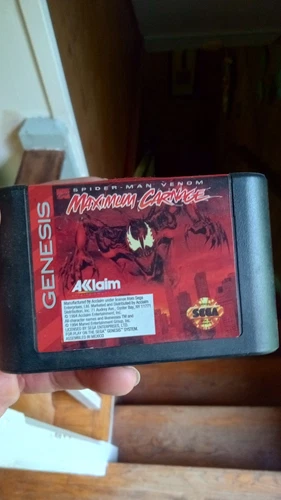 Sega Genesis Maximum Carnage Spiderman and Venom game CART ONLY