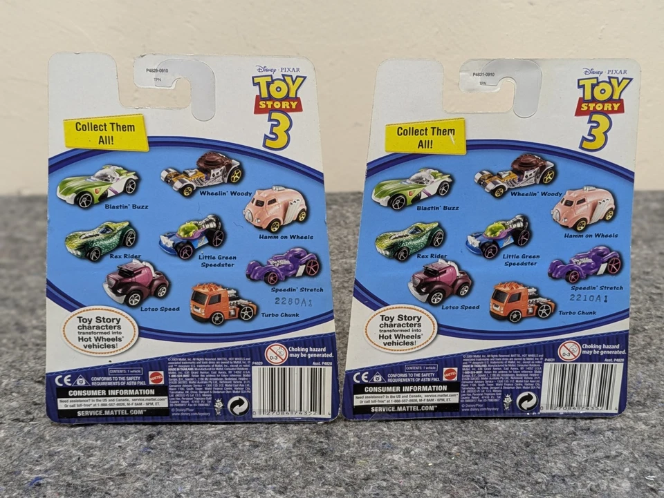 Hot Wheels Wheelin Woody & Blastin Buzz Diecast Car Lote 2009 Nuevo Sellado Disney Foto 4 de 4