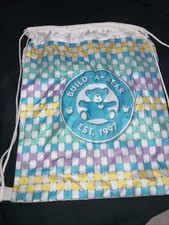 Build A Bear Backpack Cinch Drawstring Bag Blue Yellow Boy Girl Pastel Carrier