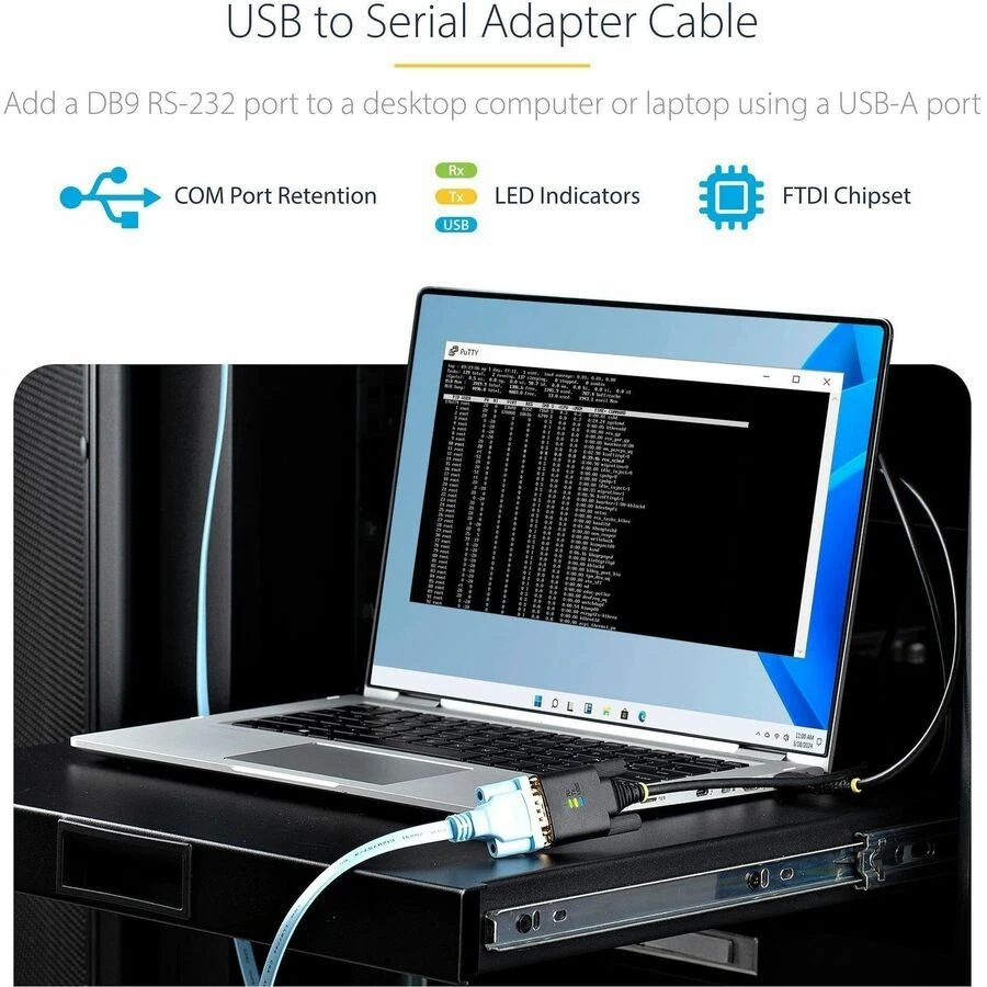 StarTech 10ft [3m] USB to Serial Adapter Cable (1p10ffcusbserial) - Image 4 of 4