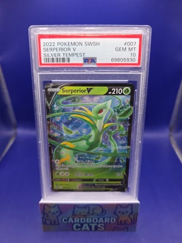 2022 Pokemon SWSH Silver Tempest Serperior V #007/195 PSA Gem Mint 10 English