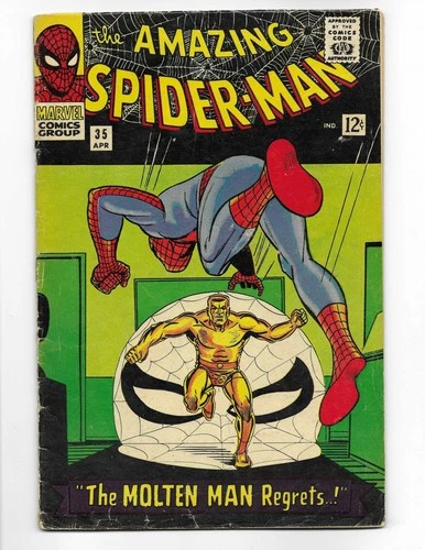 Amazing Spider-Man 35 1966 Marvel Comics VG+ 4.5 2nd App Of Molten Man