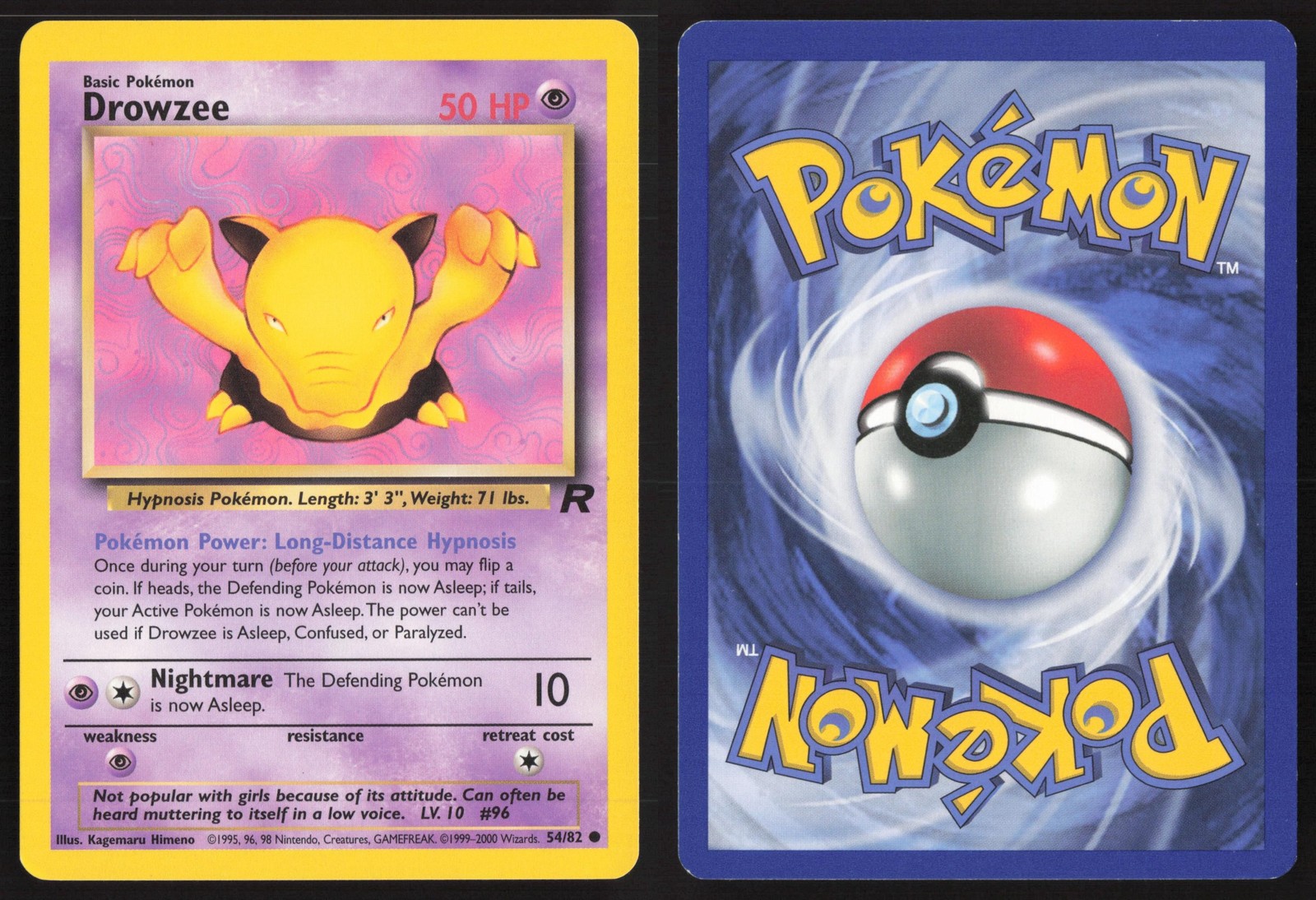 Pokemon TCG | Drowzee 54/82 | Team Rocket Common | Near Mint